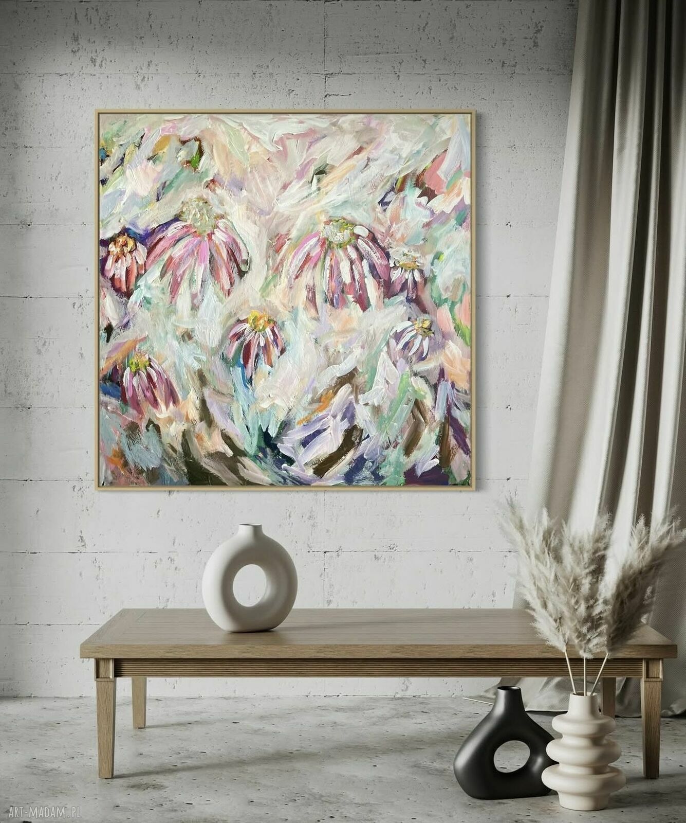 Abstrakcja Kwiaty 80x80 cm - nowoczesny obraz by Ferens