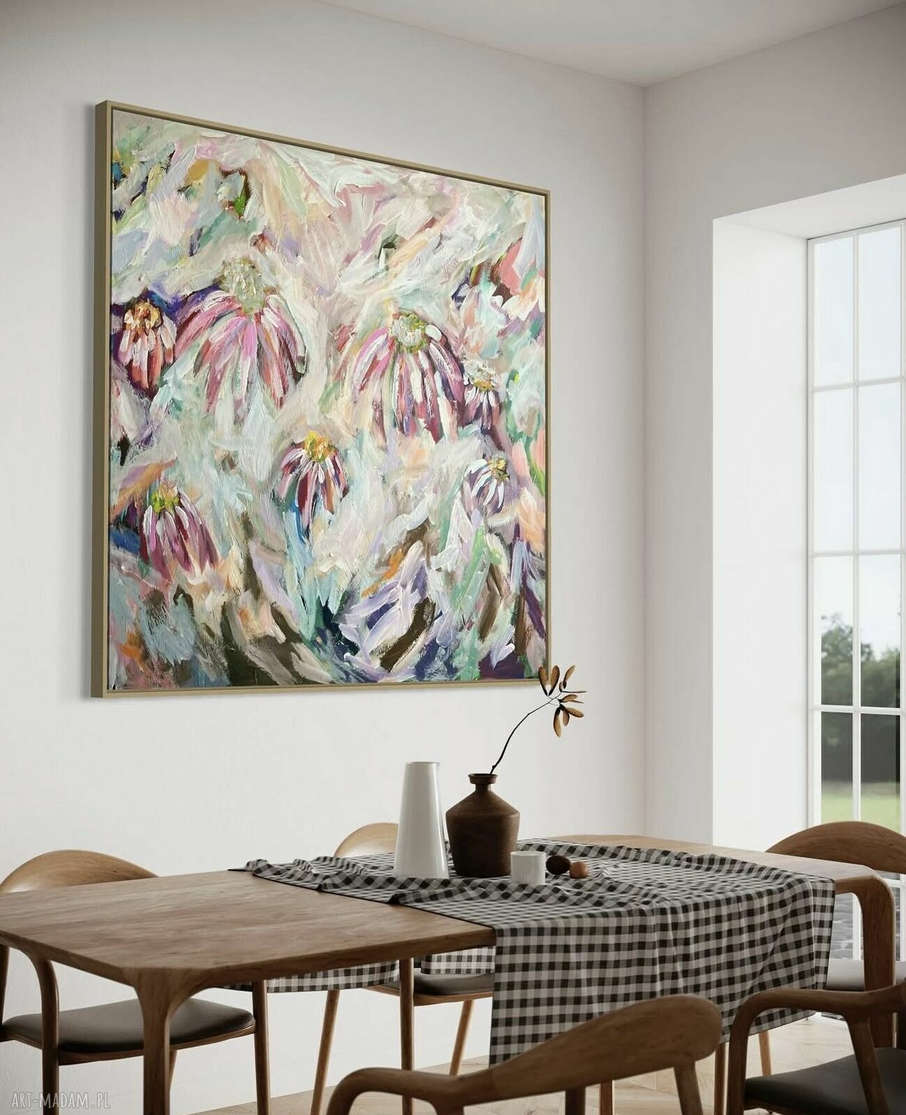 Abstrakcja Kwiaty 80x80 cm - nowoczesny obraz by Ferens