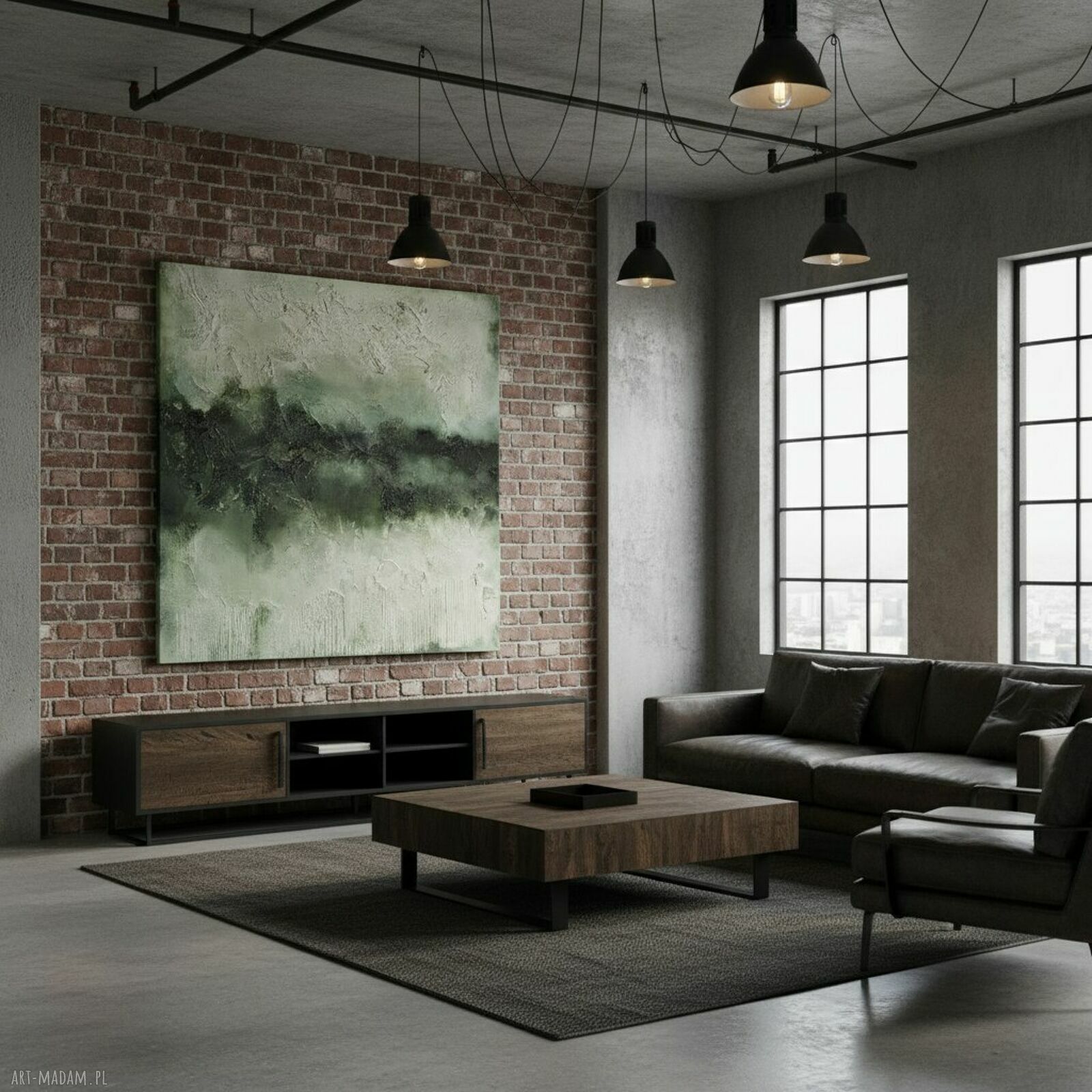 Abstrakcja Loft no. 2 - obraz strukturalny 120x140 cm ręcznie malowany