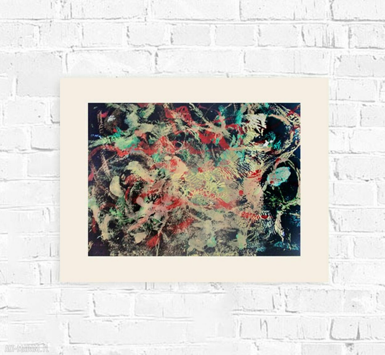 Abstrakcja malowana ręcznie 30x40 cm - nowoczesny rysunek boho do domu