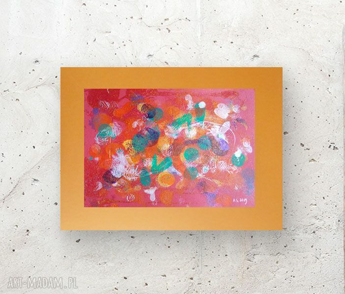 Abstrakcja na ścianę 30x40 cm - nowoczesna dekoracja loft i boho, grafika ręcznie wykonana