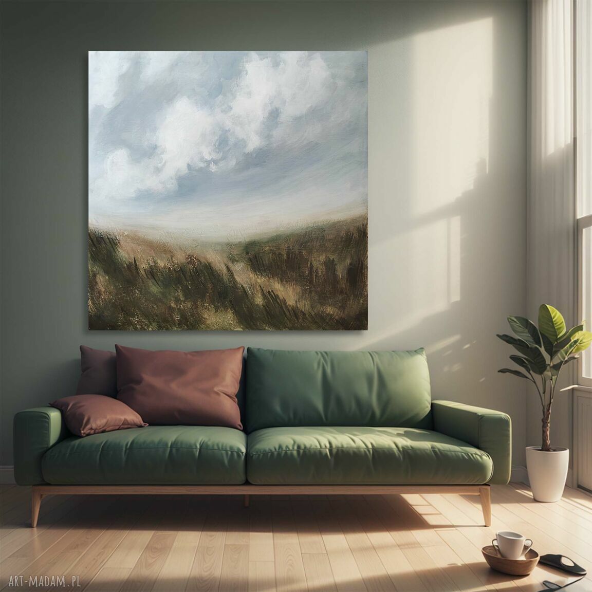 Abstrakcja Natura nr 5 - strukturalny ręcznie malowany obraz 100x100 cm
