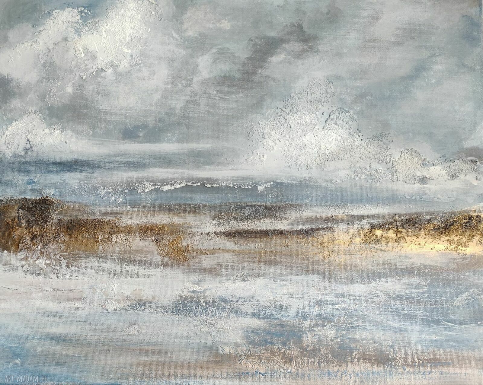Abstrakcja Natura no. 4 - strukturalny, ręcznie malowany obraz XXL 100x140 cm
