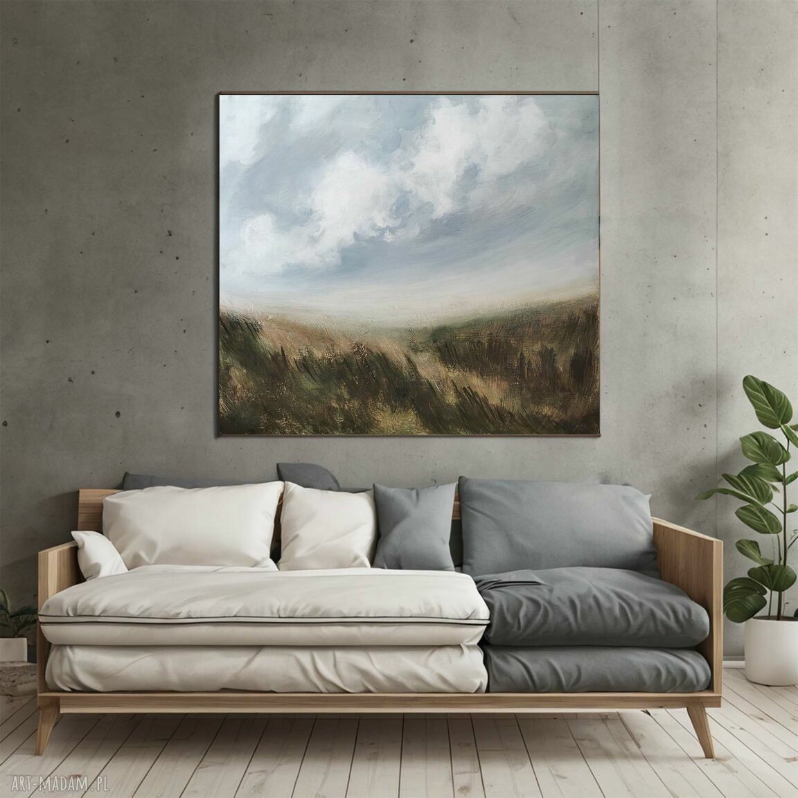 Abstrakcja Natura nr 5 - strukturalny ręcznie malowany obraz 100x100 cm