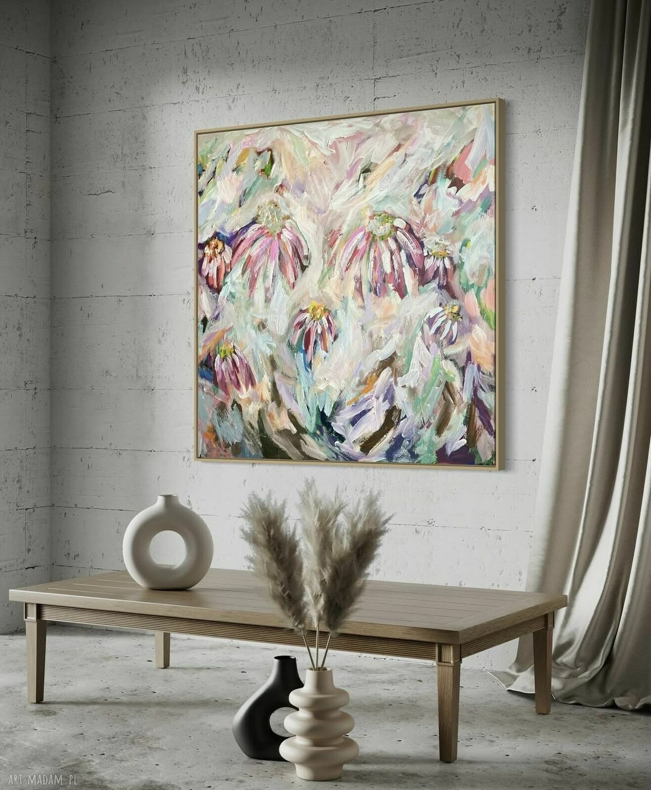Abstrakcja Kwiaty 80x80 cm - nowoczesny obraz by Ferens
