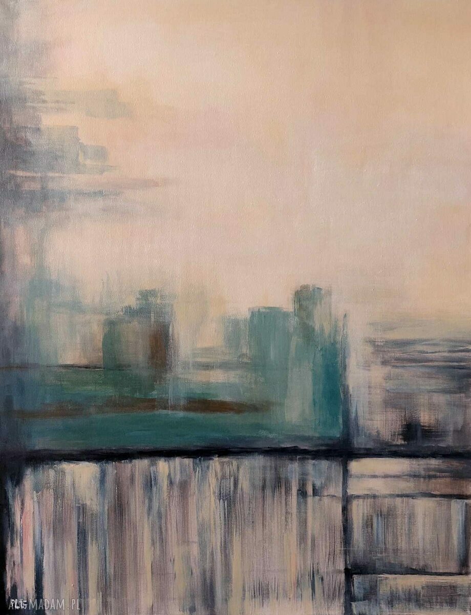 Abstrakcja - ręcznie malowany obraz akrylowy 90x70 cm