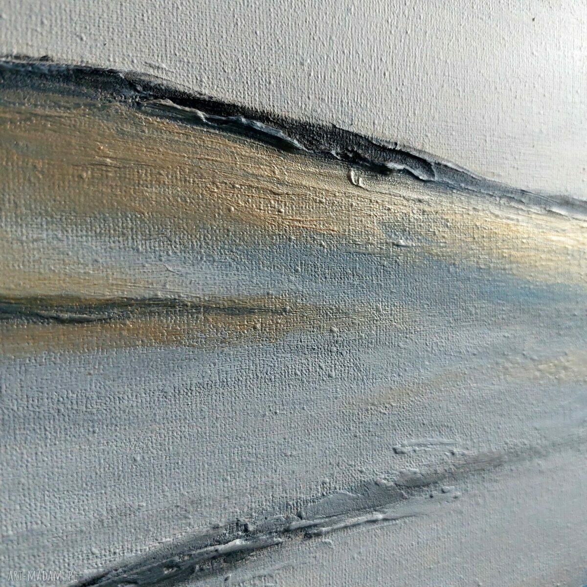 Obraz akrylowy Abstrakcja 60x50 cm - szaro-biały z dodatkiem złota
