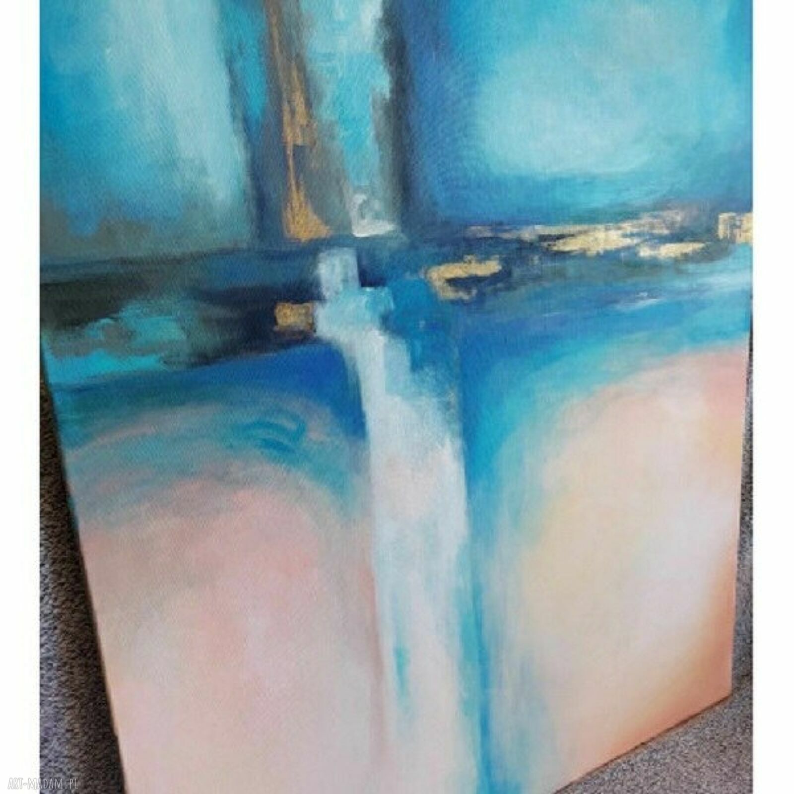 Abstrakcyjny obraz akrylowy 90 x 70 cm - gotowy do zawieszenia bez ramy