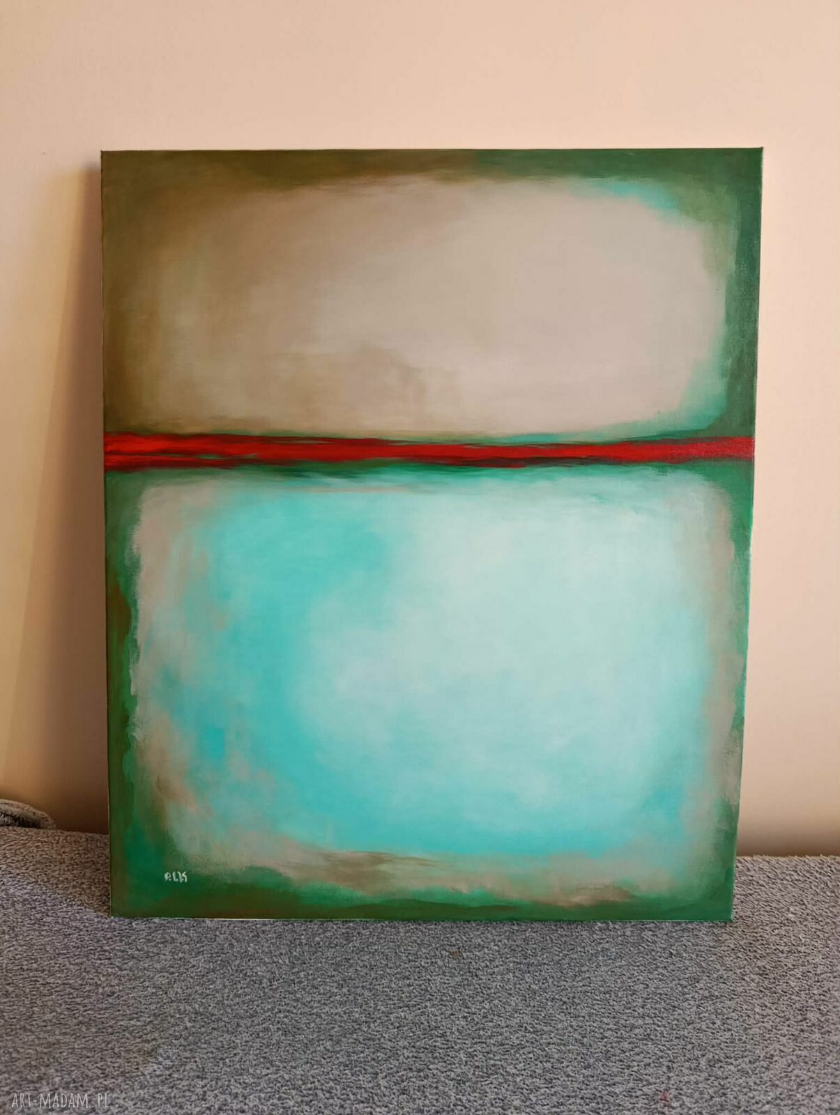 Abstrakcja - ręcznie malowany obraz akrylowy 60x50 cm
