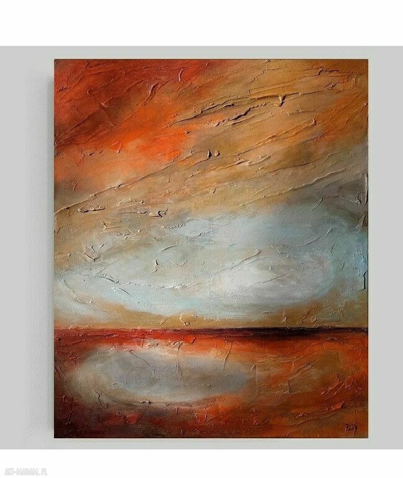 Abstrakcyjny obraz akrylowy 60x50 cm - gotowy do zawieszenia