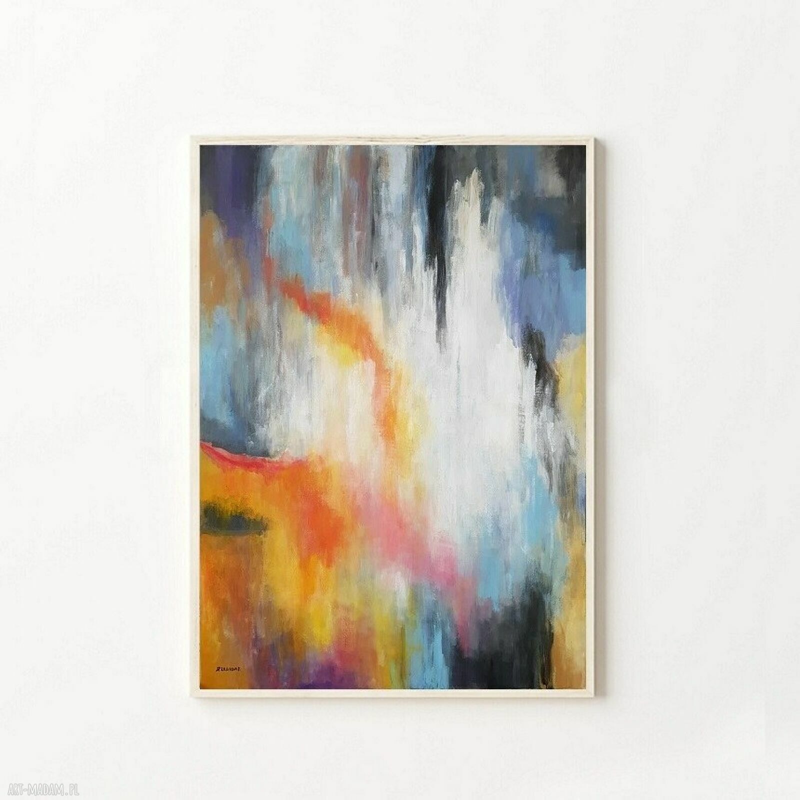 Abstrakcja - ręcznie malowany obraz akrylowy 100/70 cm