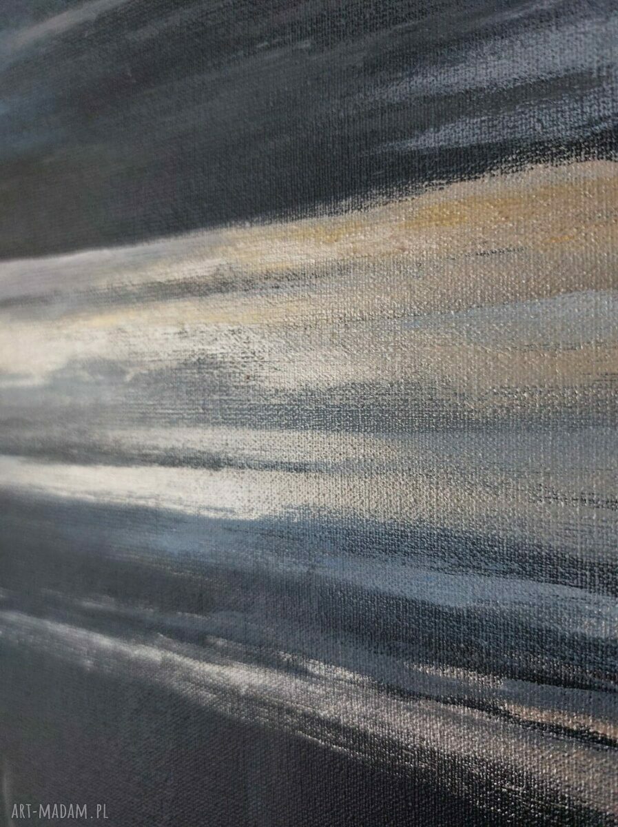 Abstrakcja - obraz akrylowy 40/50 cm w odcieniach złoto-szaro-czarnych (sygnowany)
