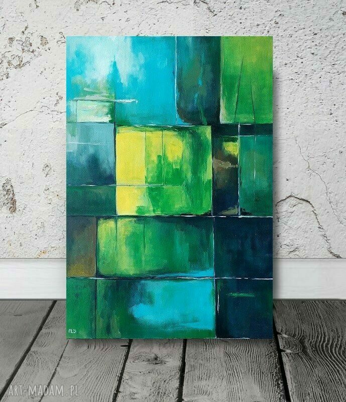 Abstrakcja - obraz akrylowy 100x70 cm ręcznie malowany
