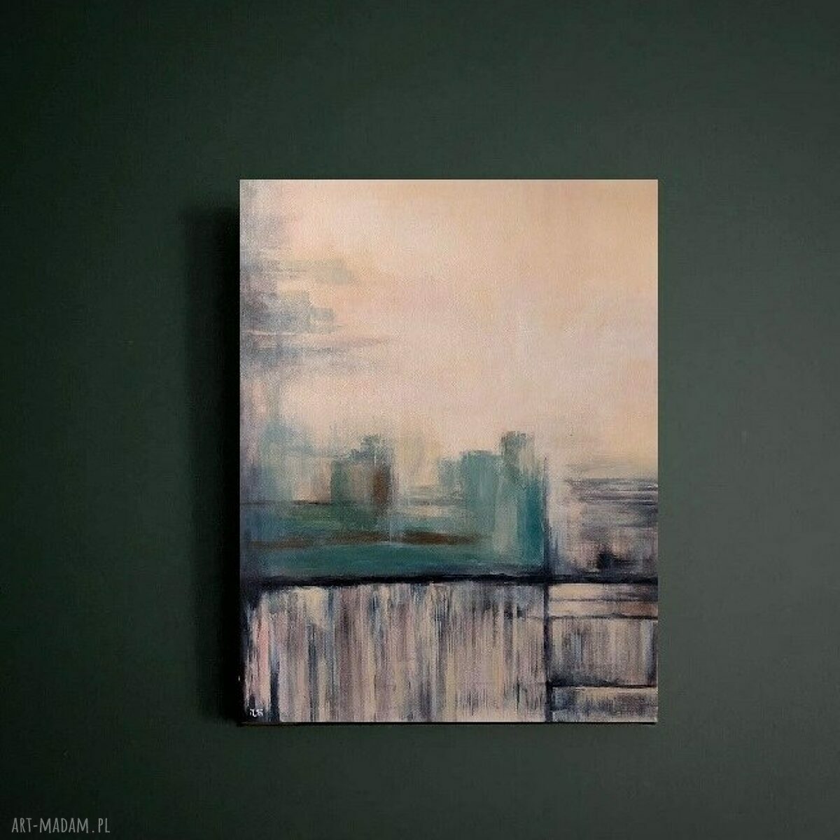 Abstrakcja - ręcznie malowany obraz akrylowy 90x70 cm