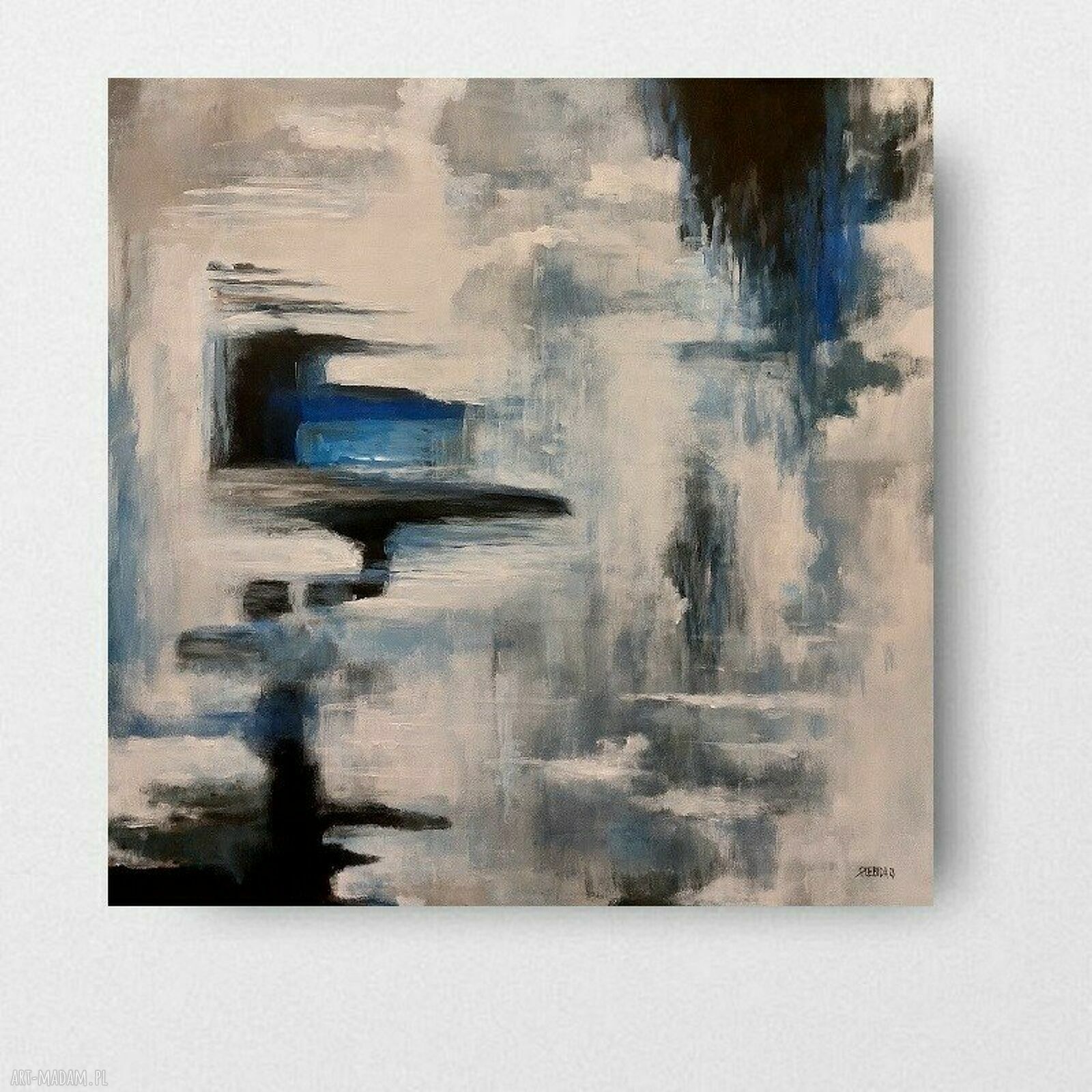 Abstrakcja akrylowa 100 x 100 cm - kwadrat Paulina Lebida