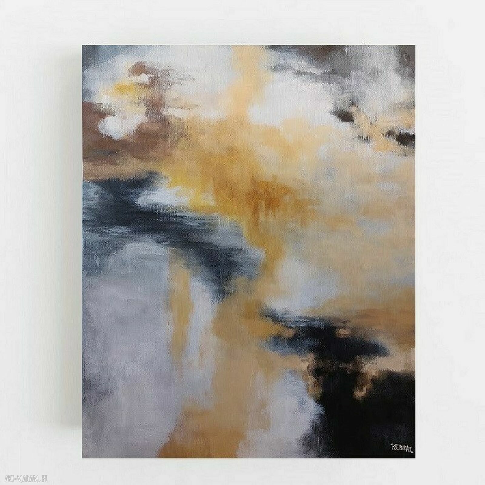 Abstrakcja w akrylu 100x80 cm - obraz gotowy do powieszenia
