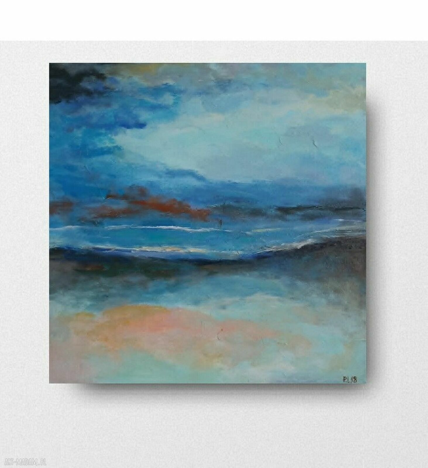 Abstrakcja - obraz akrylowy 40x40 cm, gotowy do zawieszenia