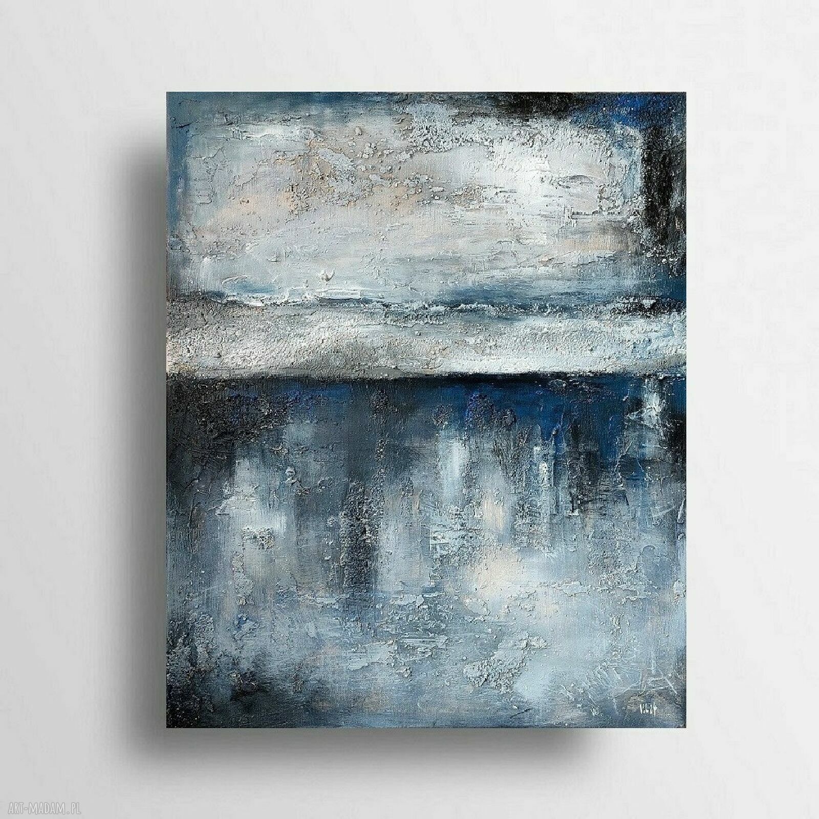 Abstrakcyjny obraz akrylowy na płótnie 60x50 cm