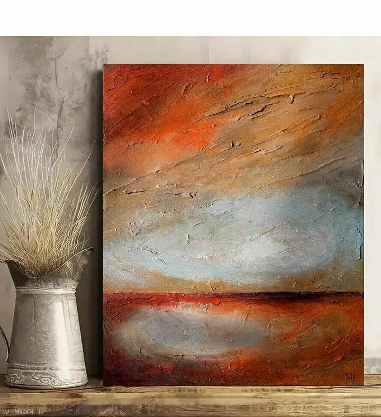 Abstrakcyjny obraz akrylowy 60x50 cm - gotowy do zawieszenia
