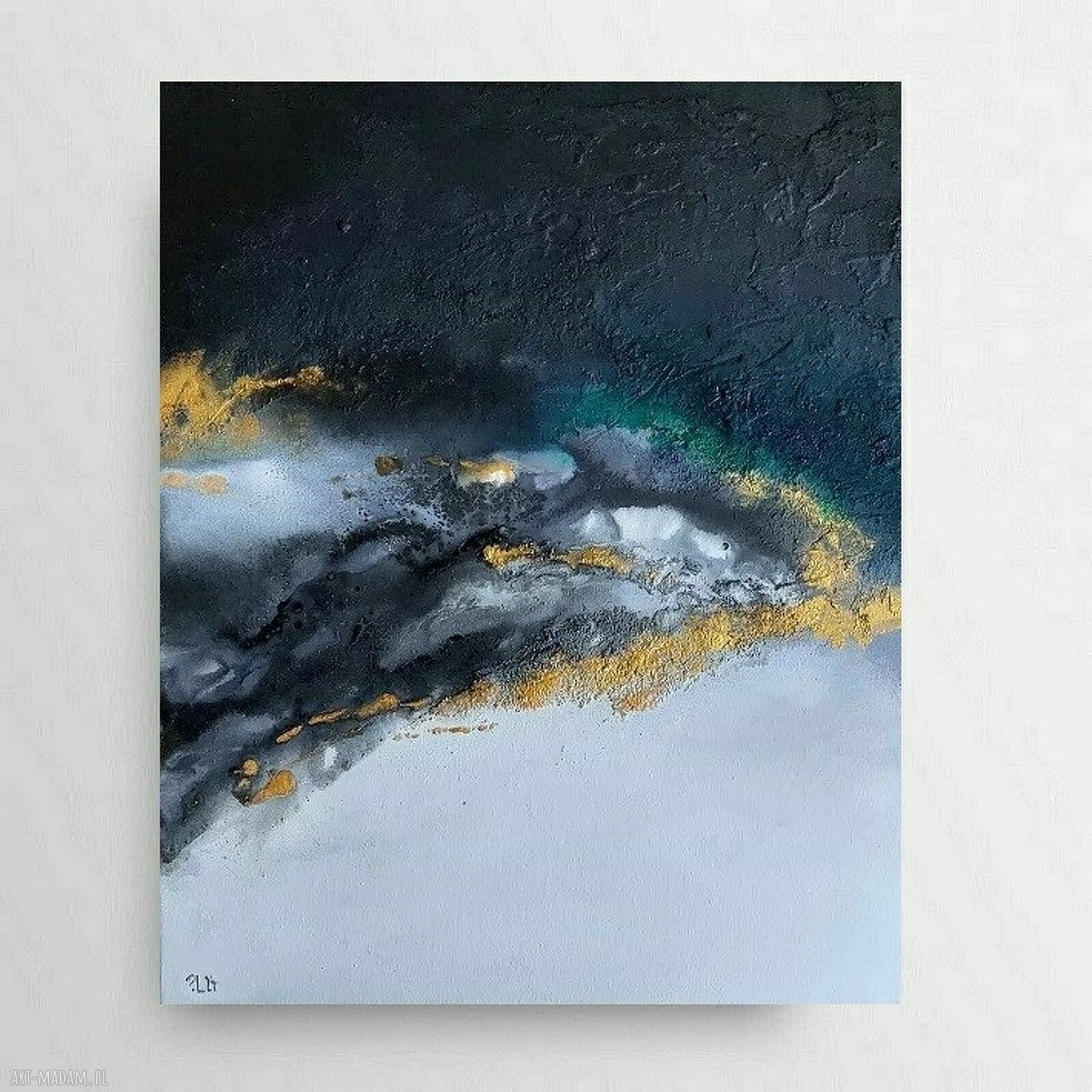 Abstrakcyjny obraz akrylowy na płótnie 60x50 cm