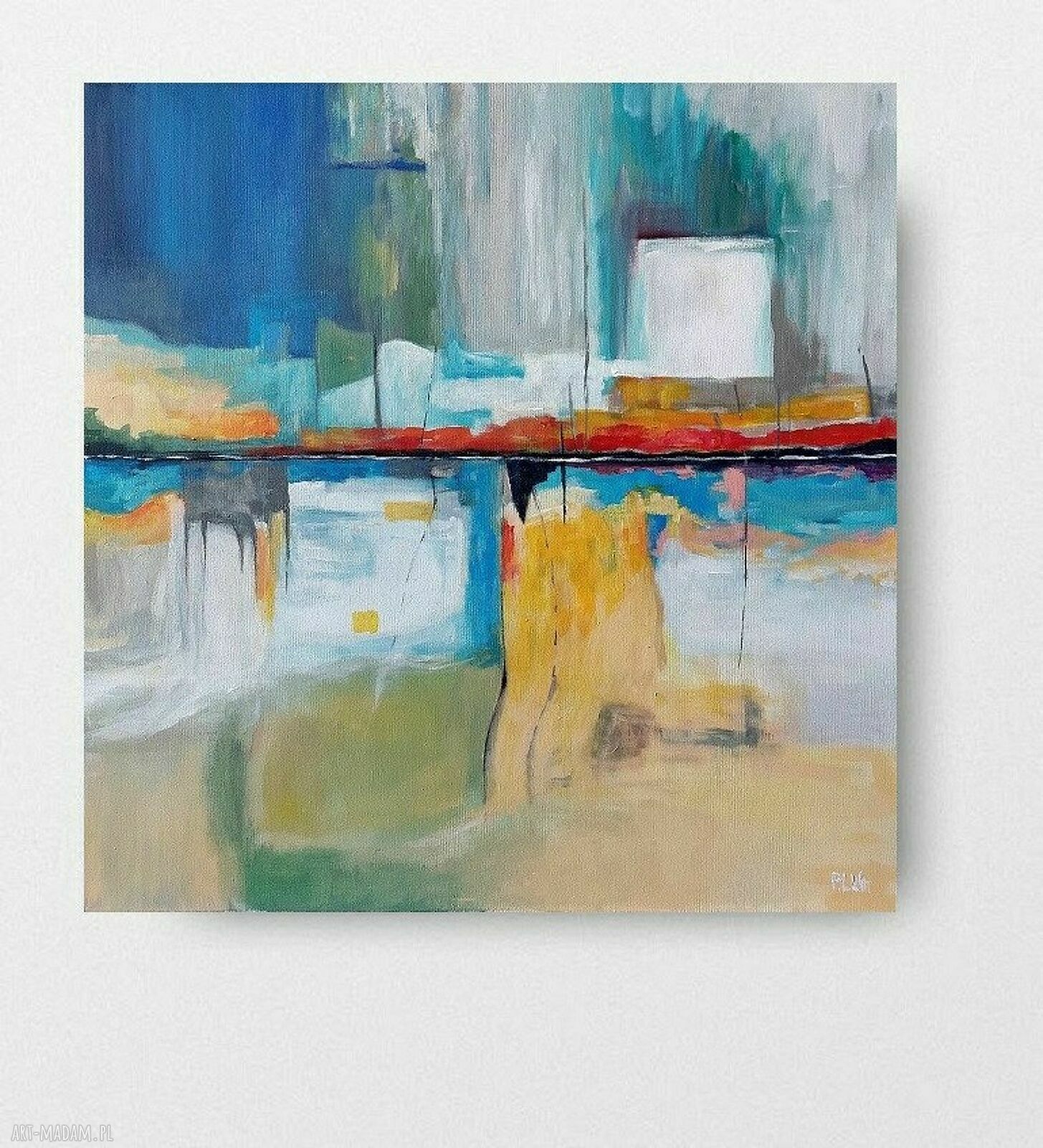 Abstrakcyjny obraz akrylowy 60x60 cm - gotowy do zawieszenia