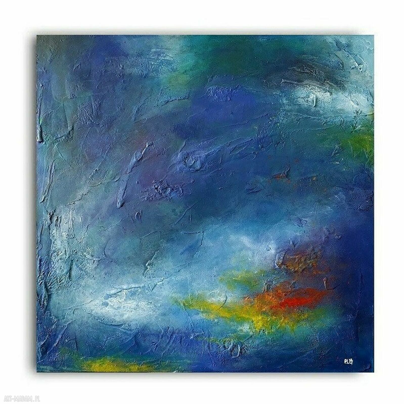 Abstrakcyjny obraz akrylowy na płótnie 60x60 cm