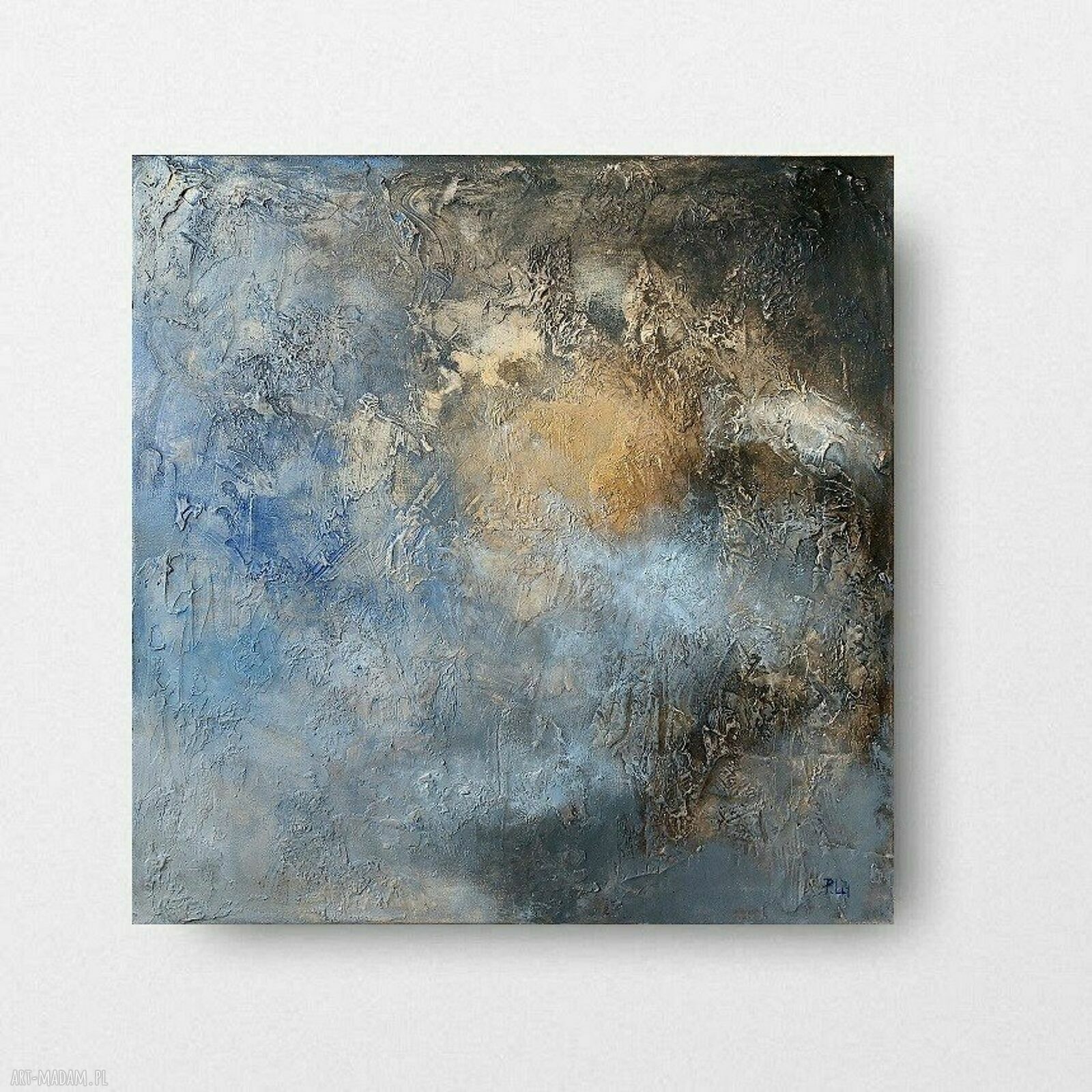Abstrakcja - obraz akrylowy 60x60 cm sygnowany, gotowy do zawieszenia bez oprawy