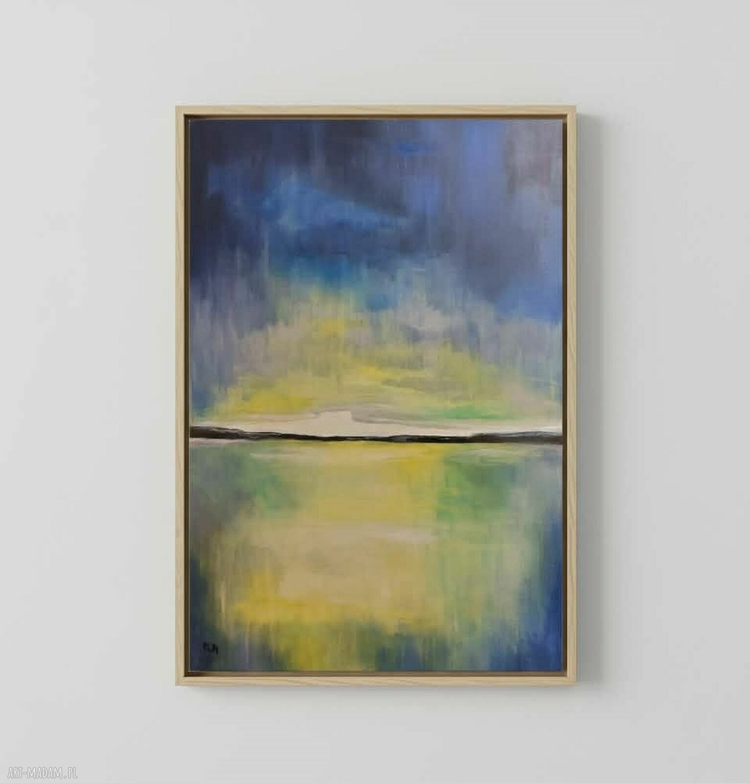 Abstrakcja - ręcznie malowany obraz akrylowy 70x50 cm na płótnie sygnowany