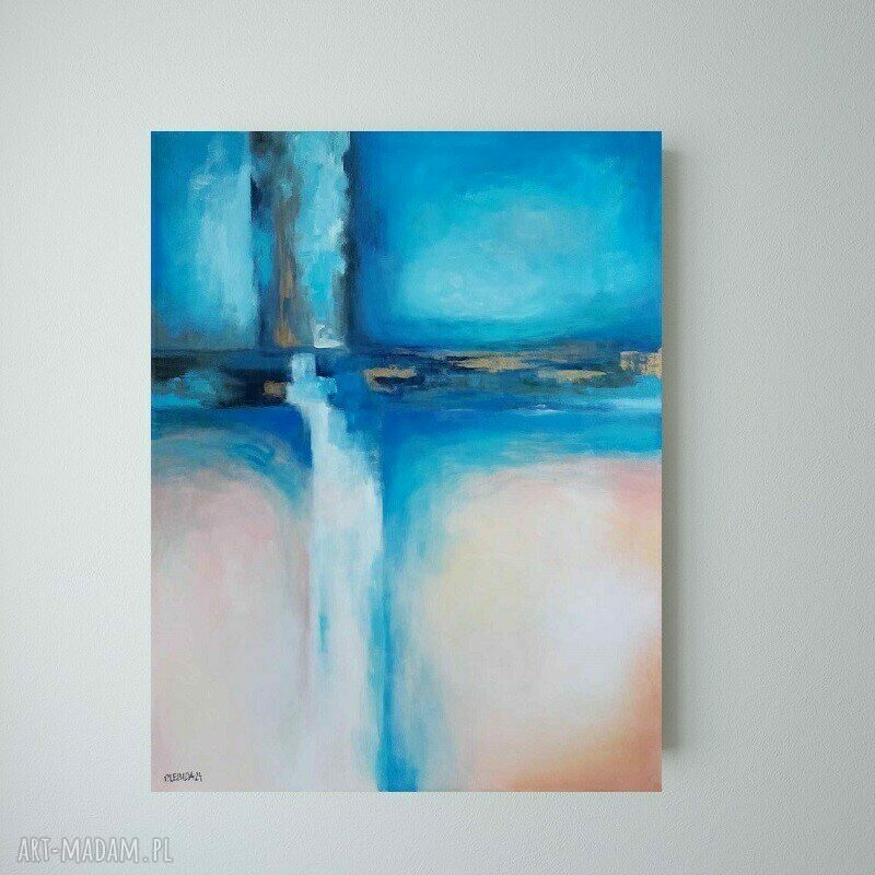 Abstrakcyjny obraz akrylowy 90 x 70 cm - gotowy do zawieszenia bez ramy