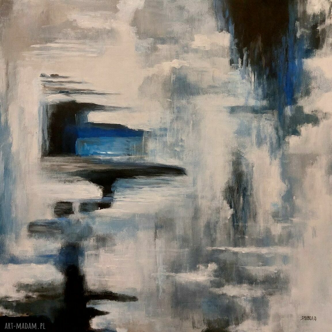 Abstrakcja - obraz akrylowy 100x100 cm w stylu nowoczesnym