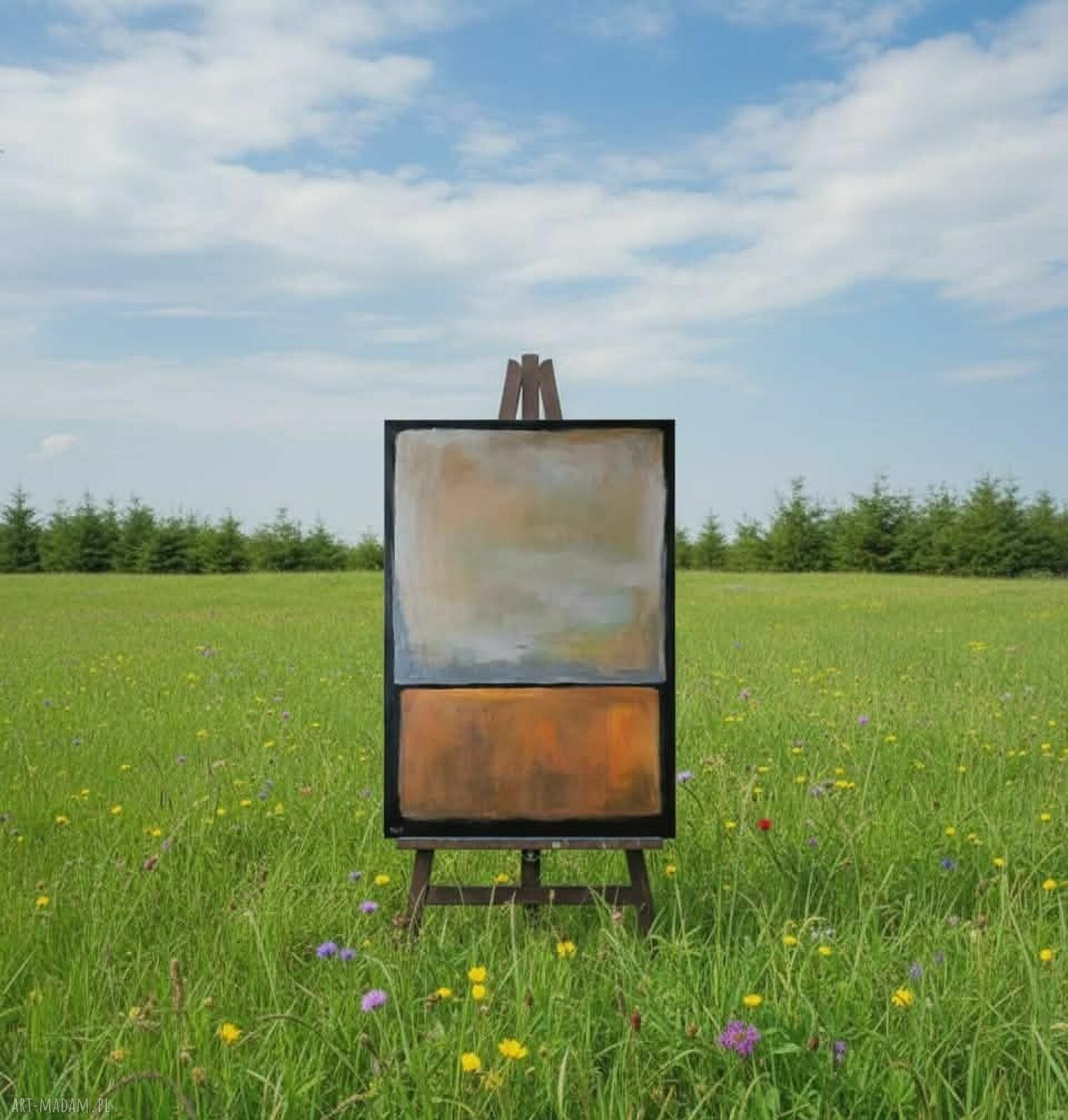 Abstrakcyjny obraz akrylowy 100x70 cm - nowoczesna kompozycja na płótnie
