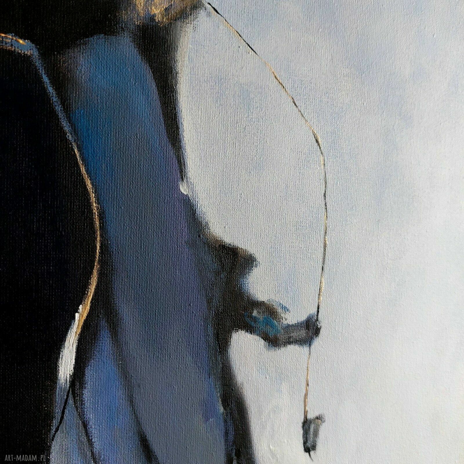 Abstrakcja - ręcznie malowany obraz akrylowy 60x50 cm