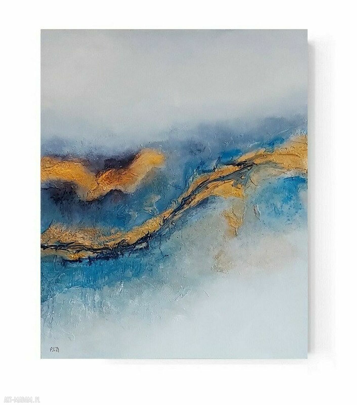 Abstrakcja - ręcznie malowany obraz akrylowy 60x50 cm