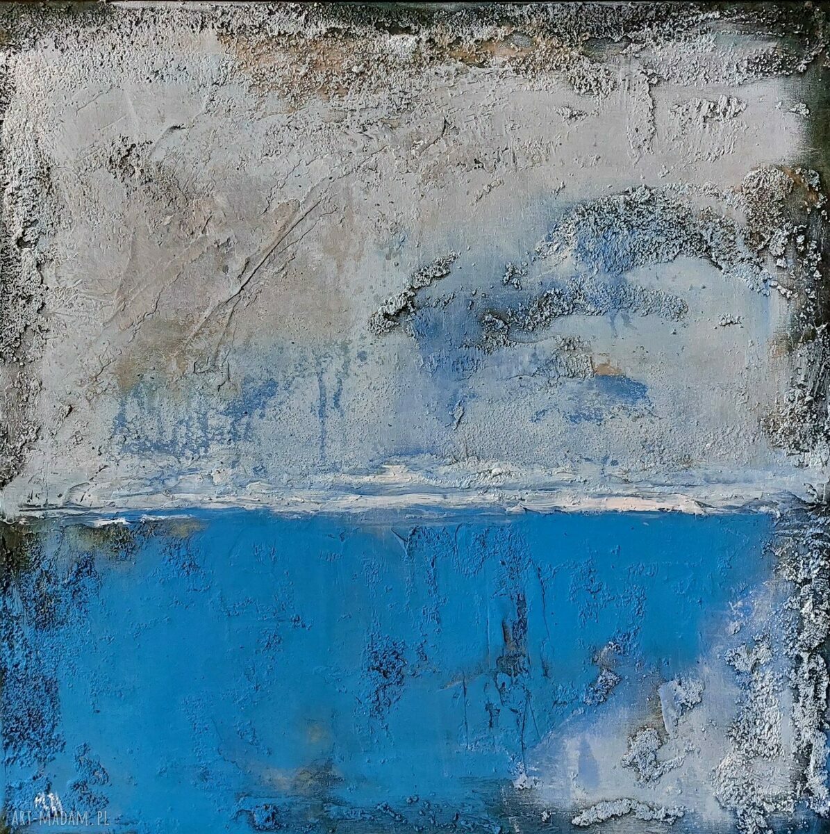 Abstrakcja akrylowy 50x50 cm - gotowy do zawieszenia na ścianie