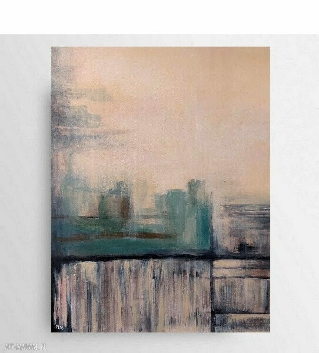 Abstrakcja - ręcznie malowany obraz akrylowy 90x70 cm