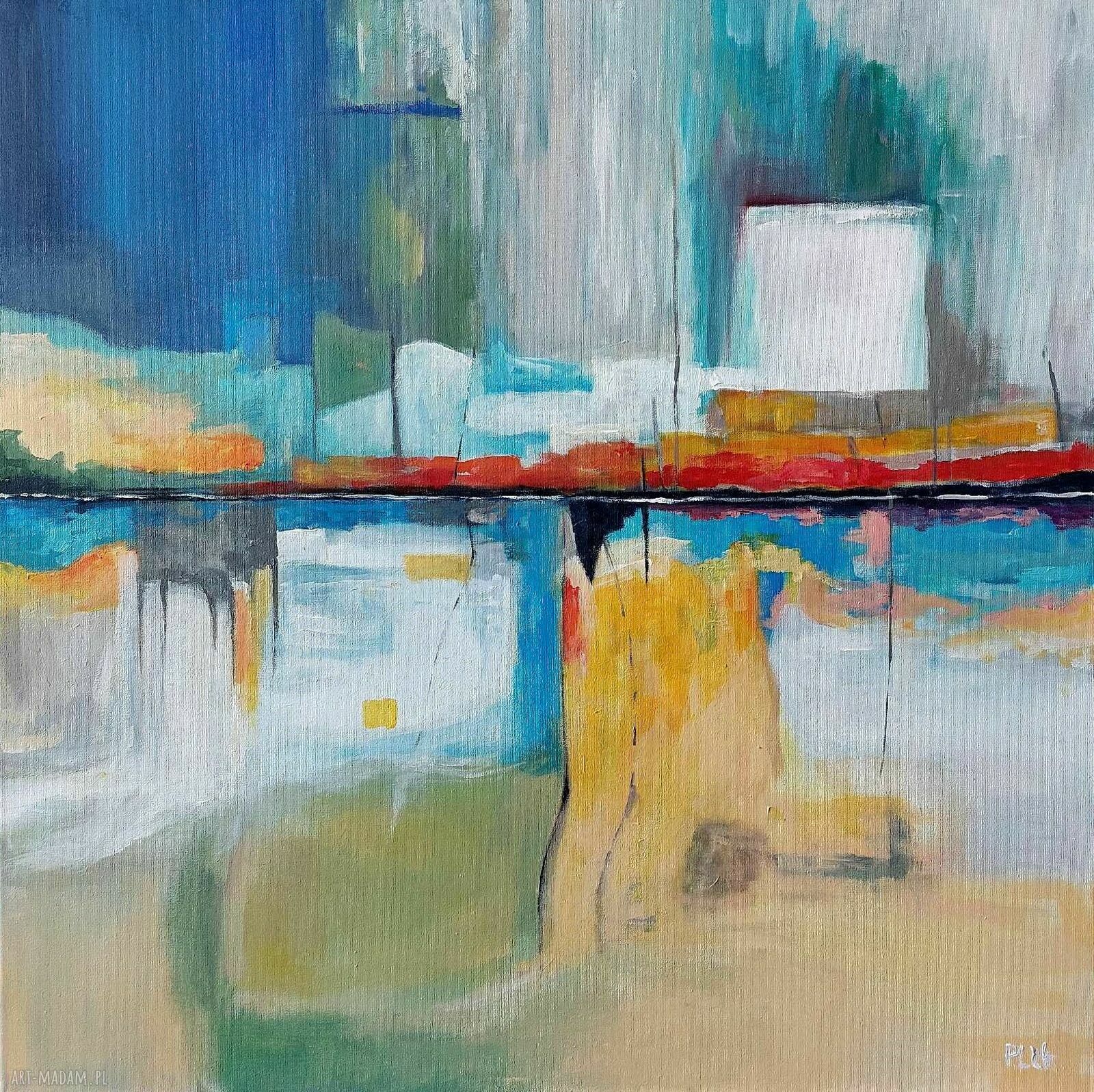 Abstrakcyjny obraz akrylowy 60x60 cm - gotowy do zawieszenia