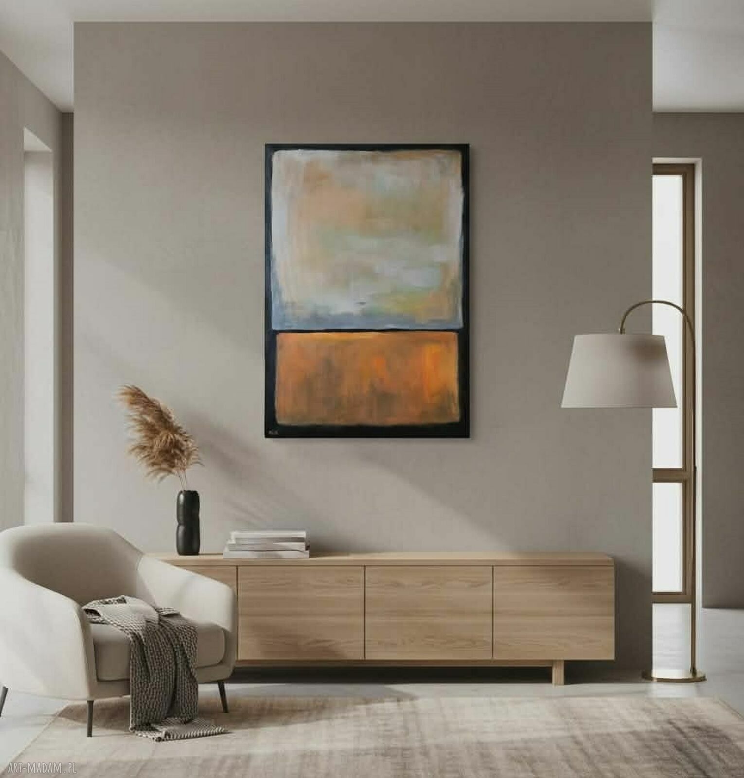 Abstrakcyjny obraz akrylowy 100x70 cm - nowoczesna kompozycja na płótnie