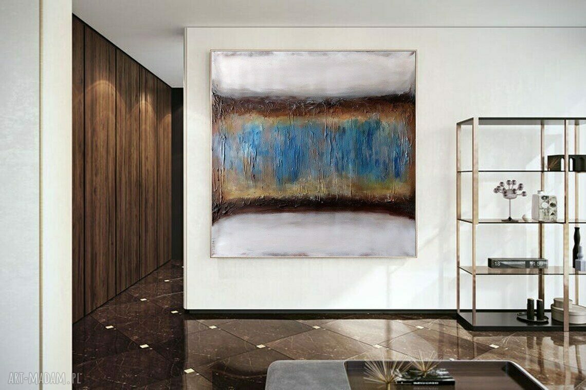 Abstrakcja - ręcznie malowany obraz akrylowy 100x100 cm