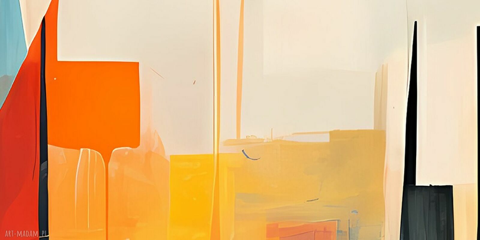 Obraz abstrakcyjny na płótnie 120x80 cm - nowoczesne miasto w czerwieni