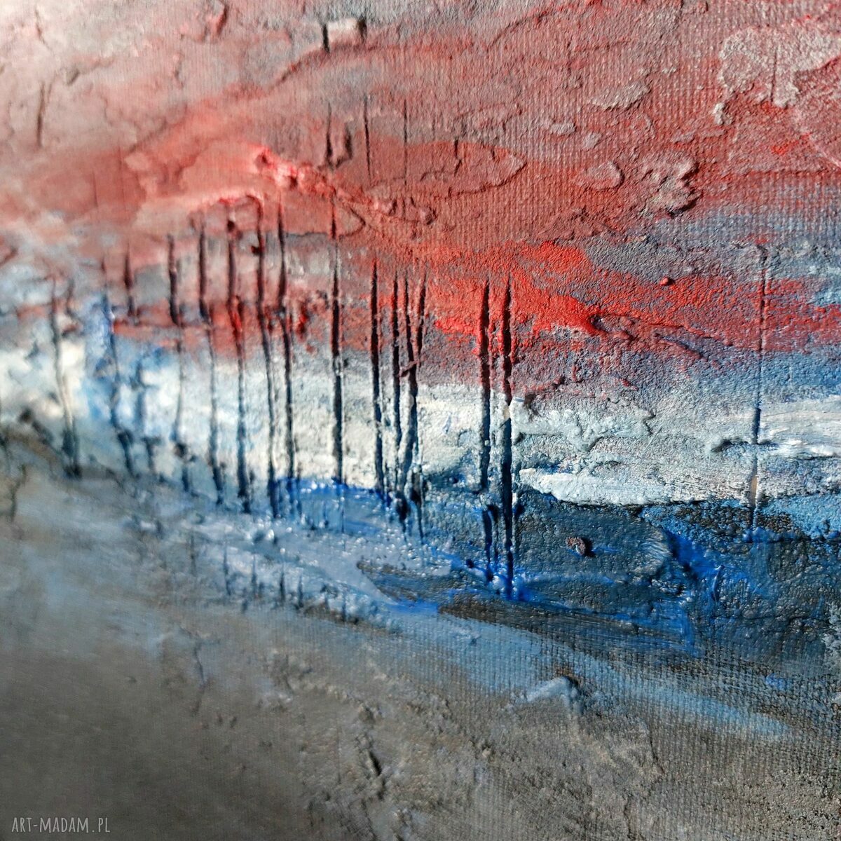 Abstrakcja - ręcznie malowany obraz akrylowy 50x50 cm (bez ramy)