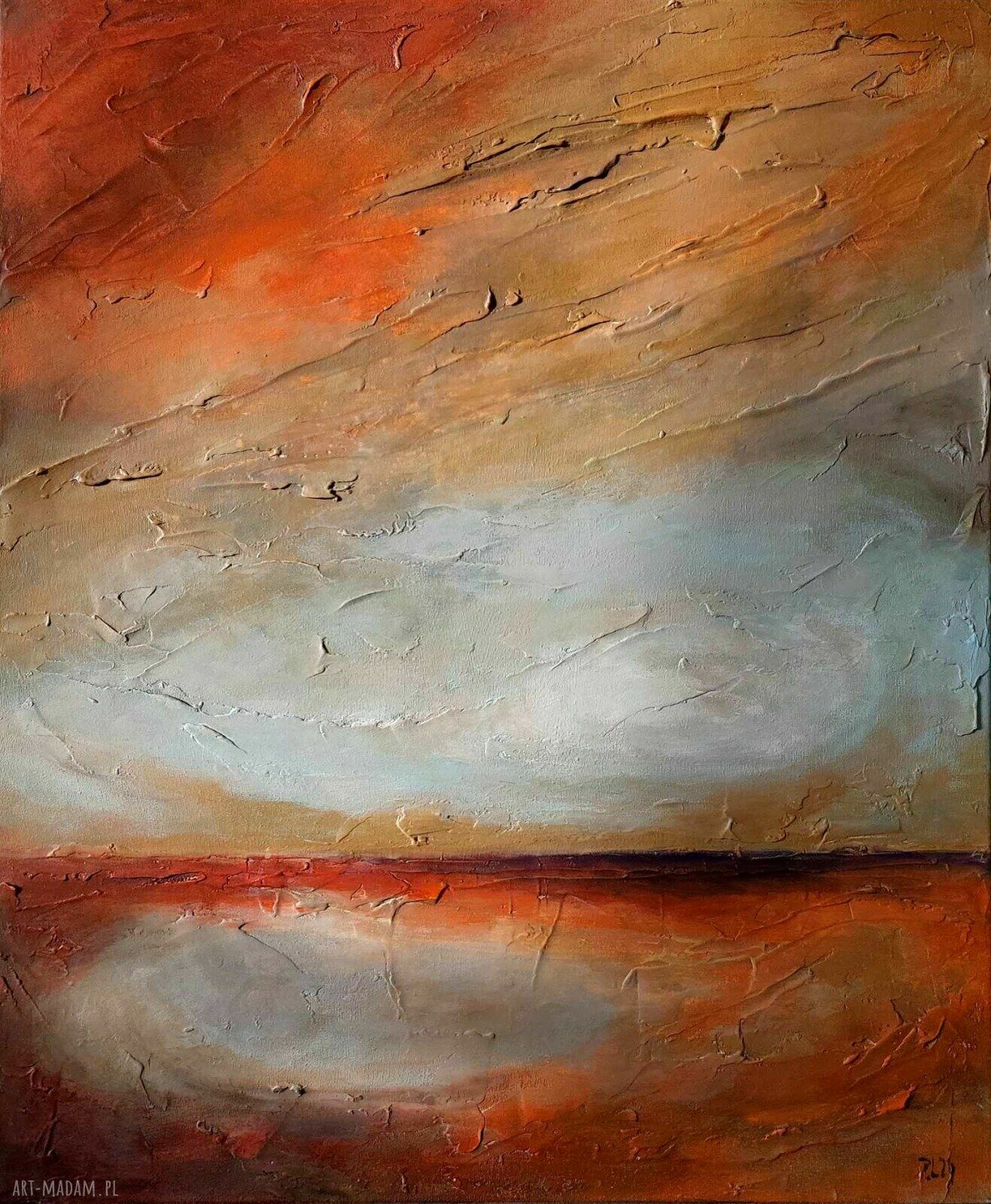Abstrakcyjny obraz akrylowy na płótnie 60x50 cm