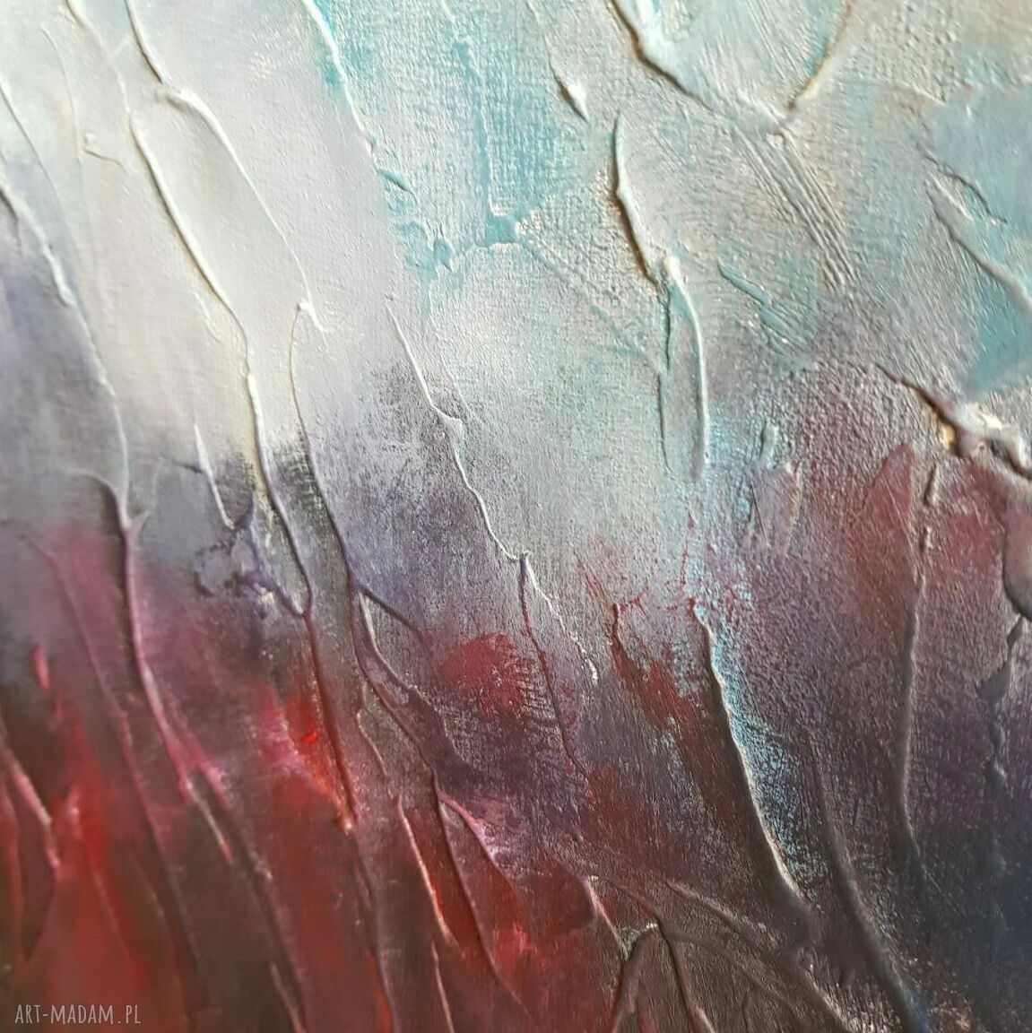 Abstrakcja - ręcznie malowany obraz akrylowy 60x60 cm Paulina Łebida