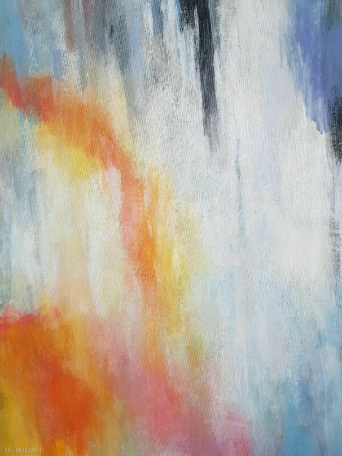 Abstrakcja - ręcznie malowany obraz akrylowy 100/70 cm
