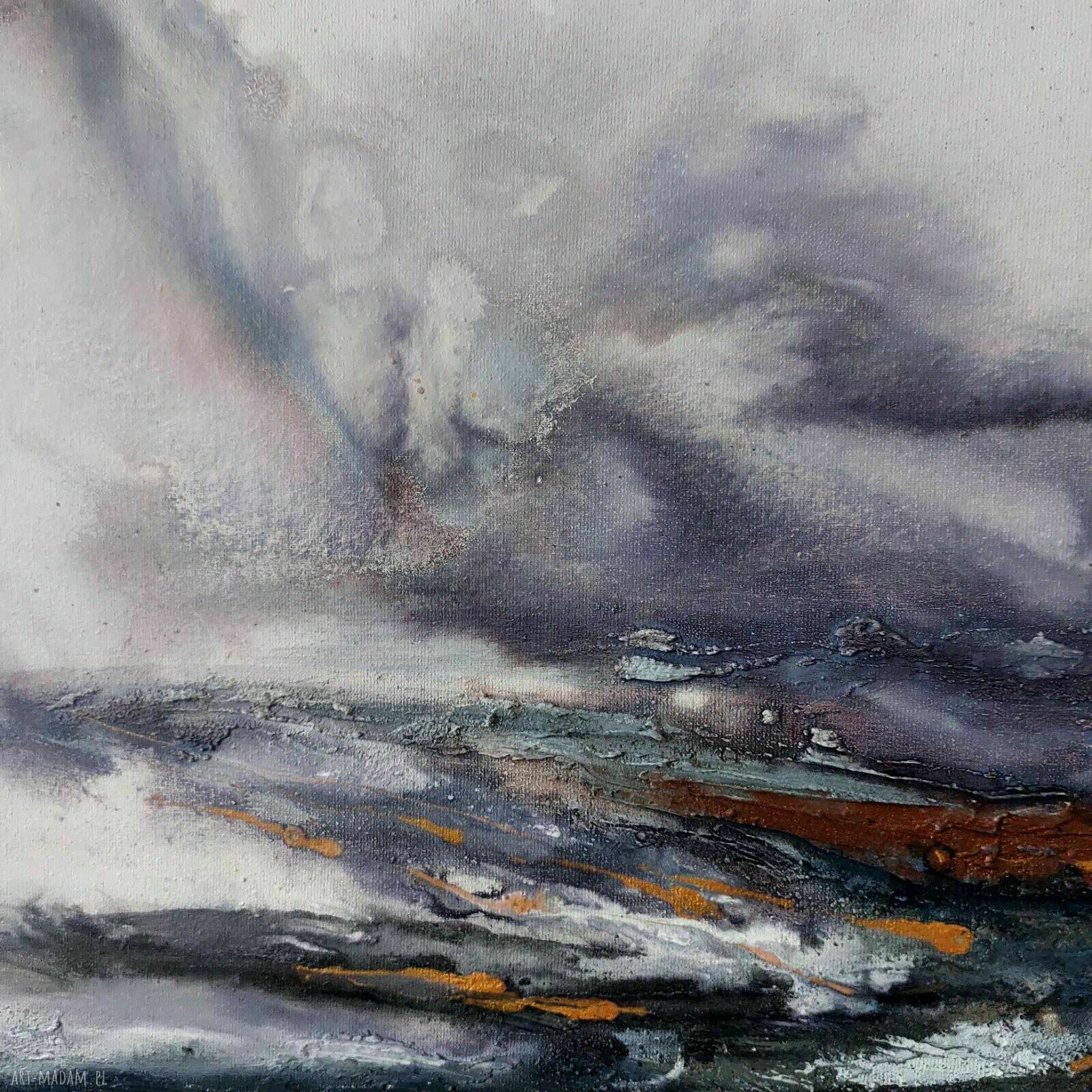 Abstrakcyjny obraz akrylowy na płótnie 60x60 cm