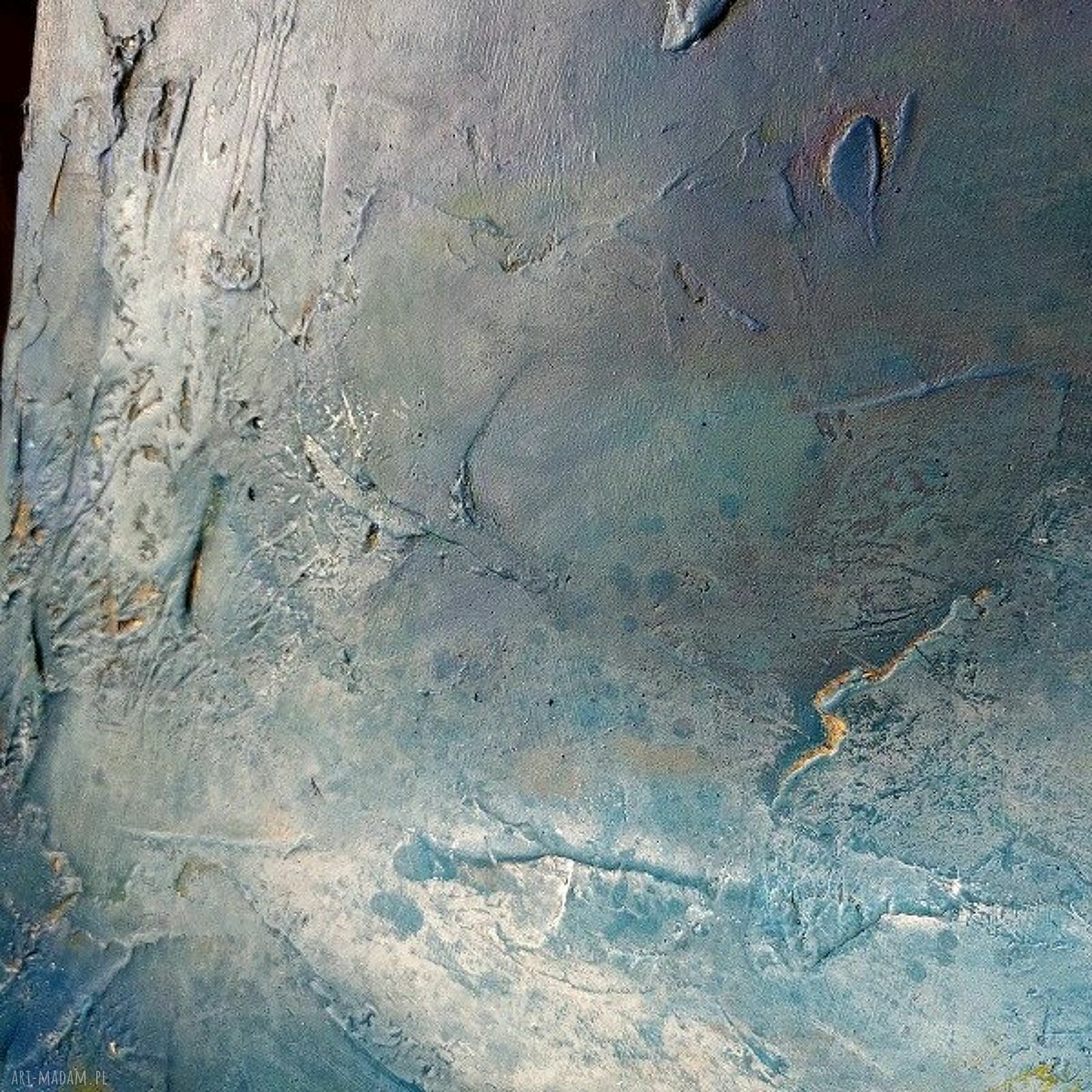 Ręcznie malowany obraz akrylowy 60x60 cm - abstrakcja w kwadracie