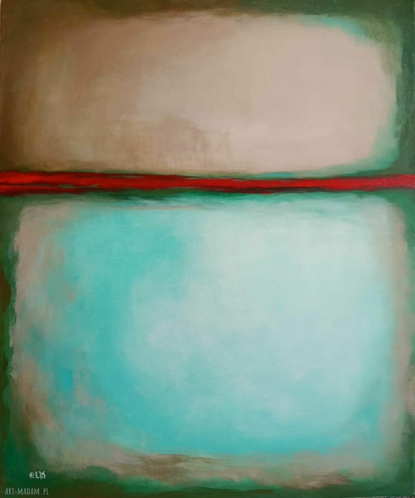 Abstrakcja - ręcznie malowany obraz akrylowy 60x50 cm