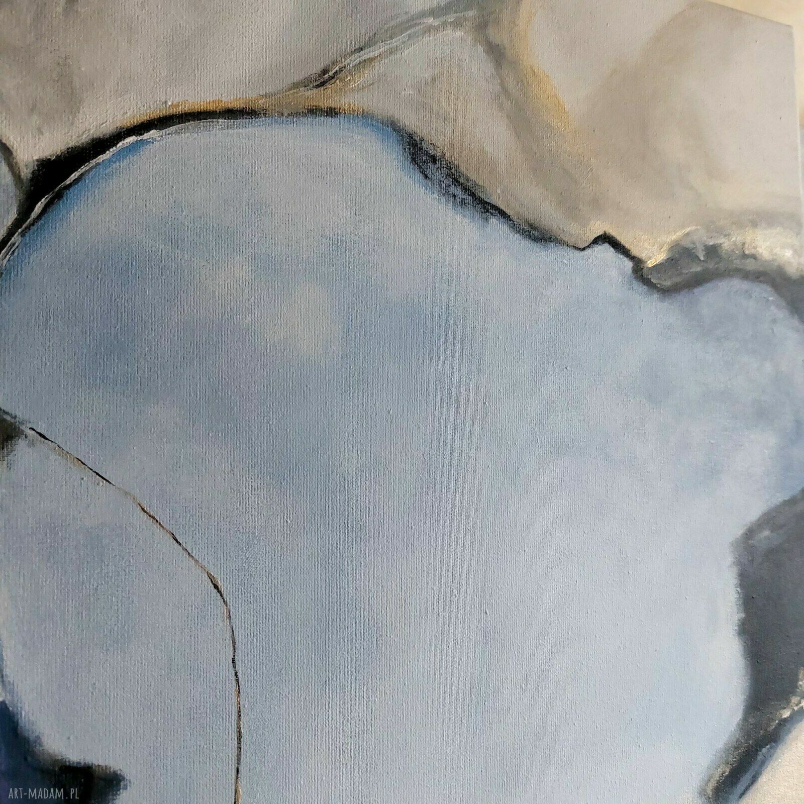 Abstrakcja - ręcznie malowany obraz akrylowy 60x50 cm