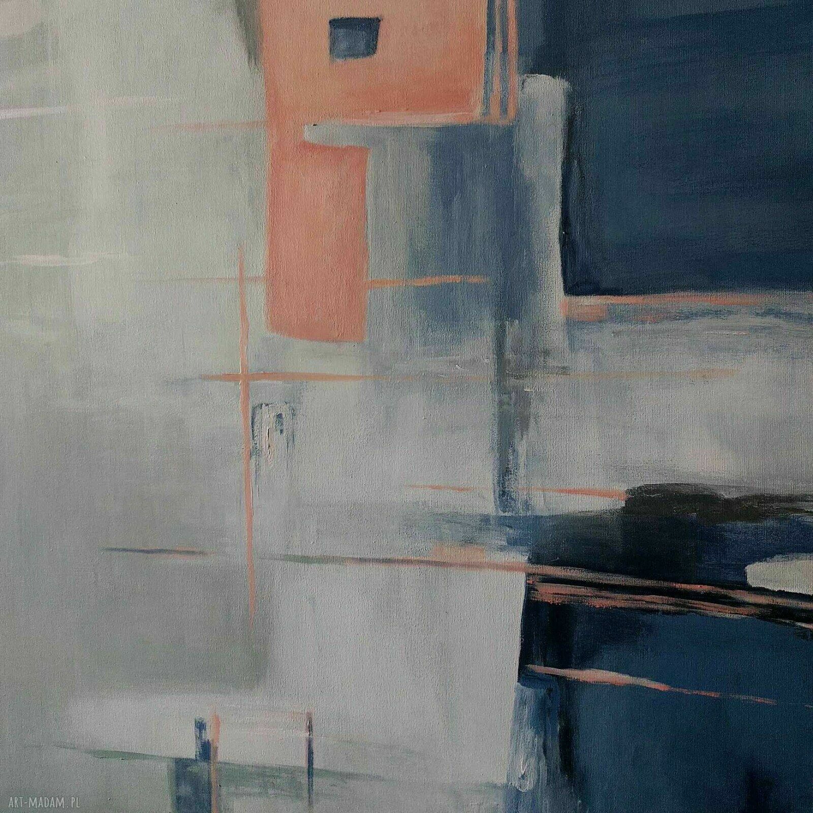 Abstrakcyjny obraz akrylowy 100 x 70 cm - ręcznie malowany na płótnie
