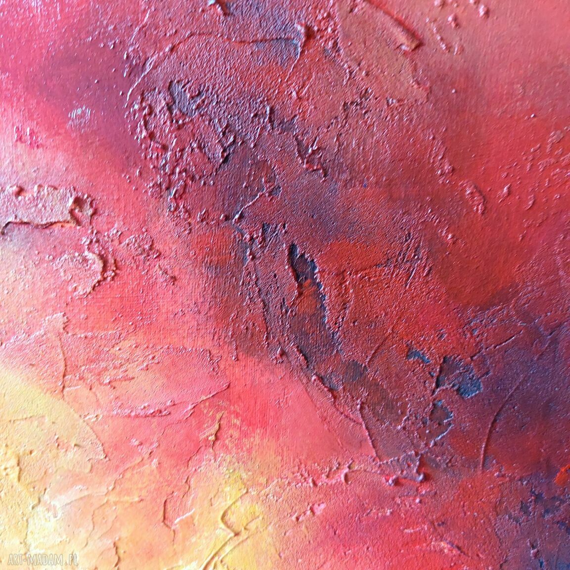 Abstrakcja - ręcznie malowany obraz akrylowy 60x60 cm w kwadracie, bez ramy