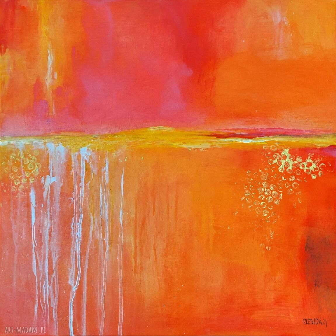 Abstrakcja - obraz akrylowy 50x50 cm gotowy do zawieszenia